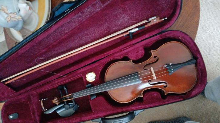 3/4 Viool met Koffer en Strijkstok, Muziek en Instrumenten, Strijkinstrumenten | Violen en Altviolen, Gebruikt, Viool, 3/4-viool