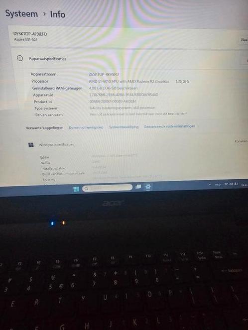 Te koop Acer Aspire ES1-521 15inch laptop, Computers en Software, Windows Laptops, Gebruikt, 15 inch, 2 tot 3 Ghz, 4 GB, Ophalen of Verzenden