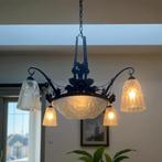 Art Deco  Hanglamp, Dequé 1920-1930 Parijs, Antiek en Kunst, Ophalen