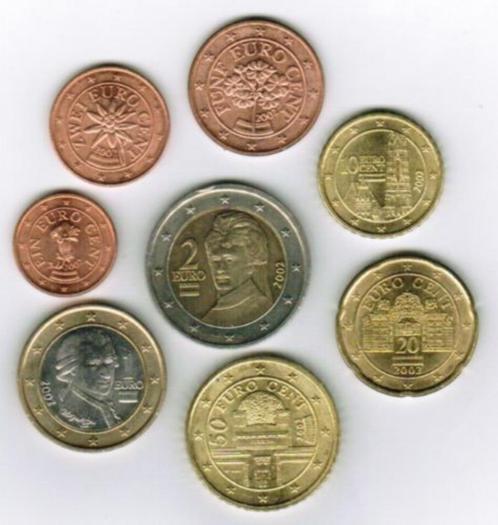Diverse setjes Oostenrijk 1 cent t/m 2 euro UNC in munthoes, Postzegels en Munten, Munten | Europa | Euromunten, Setje, Overige waardes