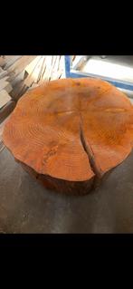 Boomstamtafel salontafel bijzettafel, Huis en Inrichting, Tafels | Salontafels, Ophalen, 50 tot 100 cm, Rond, Zo goed als nieuw