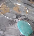 Zilveren choker turquoise, Sieraden, Tassen en Uiterlijk, Kettingen, Ophalen of Verzenden, Zo goed als nieuw, Zilver, Zilver