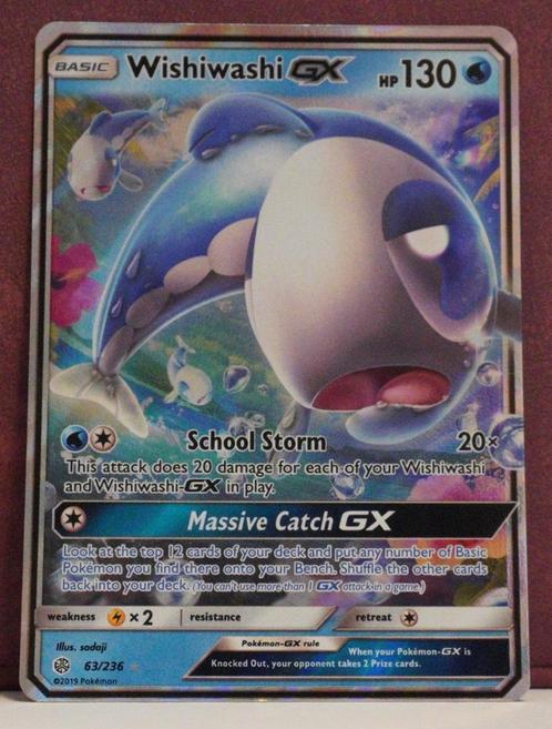 Wishiwashi GX 63-236 Cosmic Eclipse Pokémon Kaart, Hobby en Vrije tijd, Verzamelkaartspellen | Pokémon, Nieuw, Losse kaart, Verzenden