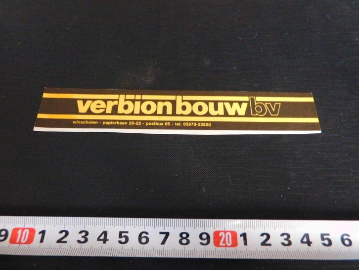 sticker Winschoten VERBIONBOUW BV Papierbaan 20-22, Verzamelen, Stickers, Zo goed als nieuw, Ophalen