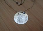 zilveren Ayatal Kursi-ketting met boze ooghanger [023], Met hanger, Verzenden, Zo goed als nieuw, Zilver