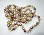 Mallorca kleuren zoetwater parelmoer kralen collier, 160 cm., Ophalen of Verzenden, Zo goed als nieuw, Steen of Mineraal
