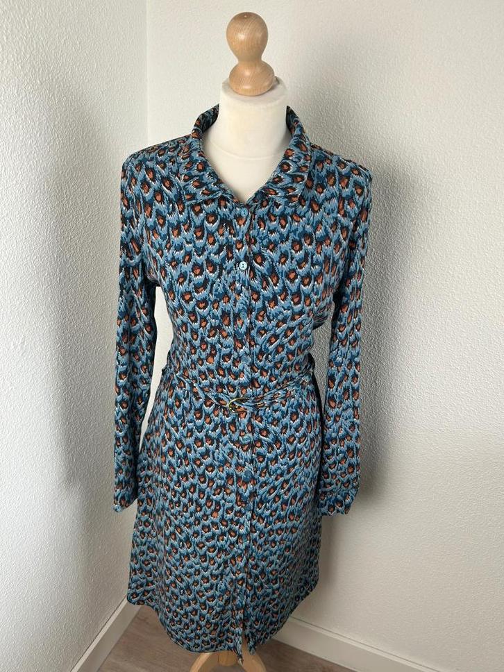 Fabienne Chapot maat 40 blauwe Hayley jurk 1950, Kleding | Dames, Jurken, Zo goed als nieuw, Maat 38/40 (M), Blauw, Onder de knie