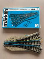 Marklin 5214 3-wegwissel M-rails -  in doos, Wisselstroom, Nieuw, Rails, Ophalen of Verzenden