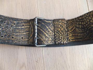 vintage brede riem, chique, glamour, glamrock, slangenprint  beschikbaar voor biedingen