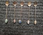 Vintage bohemian lepeltjes met edelsteen 5x, Antiek en Kunst, Antiek | Bestek, Ophalen of Verzenden