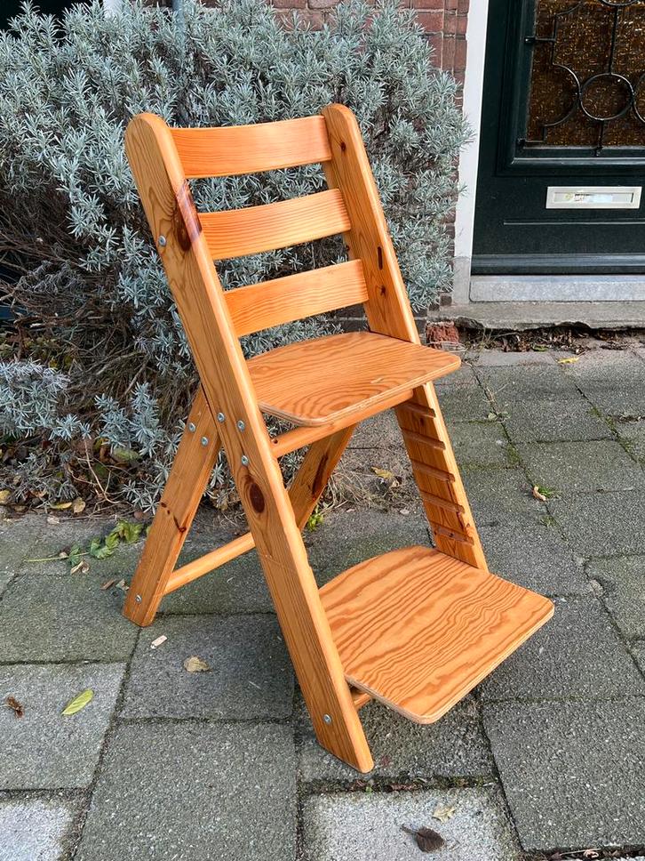 Vintage grenen Lundia kinderstoel 1970 brutalist, Kinderen en Baby's, Kinderstoelen, Gebruikt, Overige typen, Ophalen