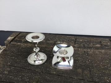 2 verzilverde kandelaars o.a. Keltum beschikbaar voor biedingen
