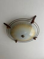 Vintage plafondlamp uit de jaren '50 of '60 Mid-Century, Huis en Inrichting, Lampen | Plafondlampen, Ophalen, Gebruikt, Glas, Mid Century vintage