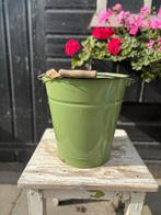 Groene emaille emmer, Antiek en Kunst, Curiosa en Brocante, Ophalen of Verzenden