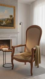 Strakke Louis Philippe Voltaire Fauteuil Beige Bekleding, Ophalen