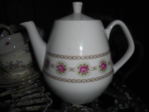 Klein Theepotje MOSA met roze roosjes rand, Antiek en Kunst, Antiek | Servies los, Ophalen of Verzenden