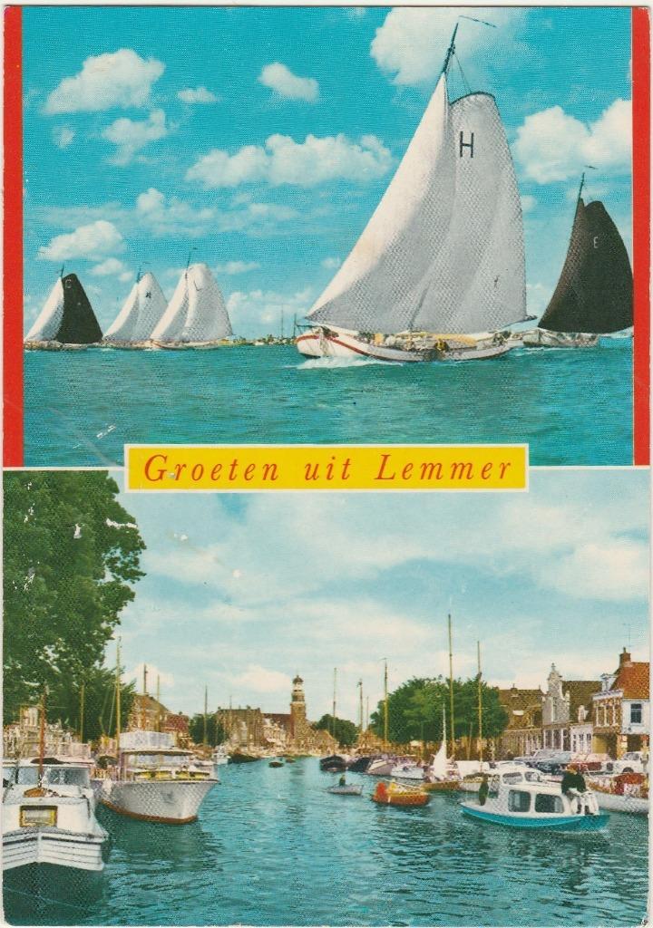 LEMMER Zeilsport Haven Groeten, Verzamelen, Ansichtkaarten | Nederland, Gelopen, Friesland, 1960 tot 1980, Verzenden