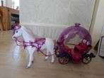 Barbie koets met lopende paard met geluid Assepoester, Ophalen of Verzenden, Zo goed als nieuw