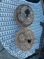 Rotan Hanglamp Set van 2, Ophalen of Verzenden, Gebruikt, Hout, 50 tot 75 cm