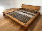 Massief eiken houten Hasena bed met lattenbodems 2.00-2.10m, Huis en Inrichting, Slaapkamer | Bedden, Bruin, 210 cm, Tweepersoons