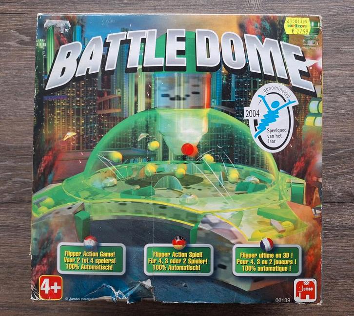Battle Dome 2004 3d flipperspel, 2 tot 4 spelers Jumbo, Hobby en Vrije tijd, Gezelschapsspellen | Overige, Zo goed als nieuw, Een of twee spelers