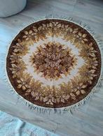 Vintage Rond Tapijt - Bruin/Beige, Gebruikt, 50 tot 100 cm, Crème, Vintage