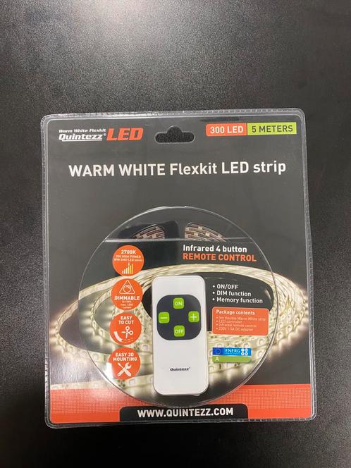 Quintezz 5 Meter LED Strip warm white met dim functie, Huis en Inrichting, Lampen | Overige, Nieuw, Ophalen of Verzenden