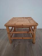 Bijzettafel bamboe tafeltje nachtkastje, Ophalen of Verzenden, Rond, Minder dan 55 cm, 45 tot 60 cm