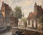 Schilderij stadsgezicht Cor van Eijk., Antiek en Kunst, Kunst | Schilderijen | Klassiek, Ophalen