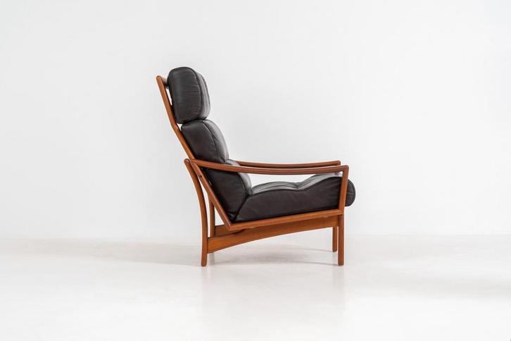 Prachtige vintage fauteuil van Glostrup, Huis en Inrichting, Fauteuils, Zo goed als nieuw, Leer, 50 tot 75 cm, 75 tot 100 cm, Ophalen of Verzenden