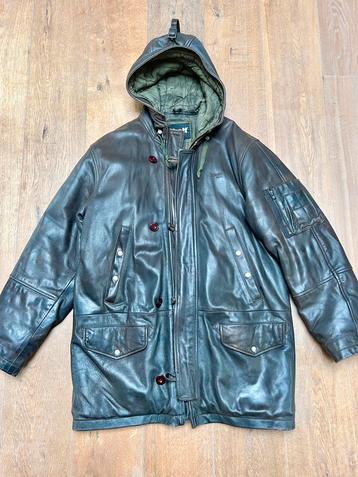 Vintage Schott NYC. Leren Houtje-Touwtje & Hoodie Bruin L beschikbaar voor biedingen