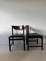 Vintage eetkamerstoelen, Ophalen, Gebruikt, Zwart, Leer