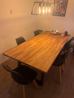 Industriele houten eettafel, Huis en Inrichting, Tafels | Eettafels, Ophalen, 200 cm of meer, 50 tot 100 cm, Zo goed als nieuw