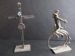 vintage verzilverd ANWB miniatuur Wegwijzer / velocipede, Ophalen of Verzenden