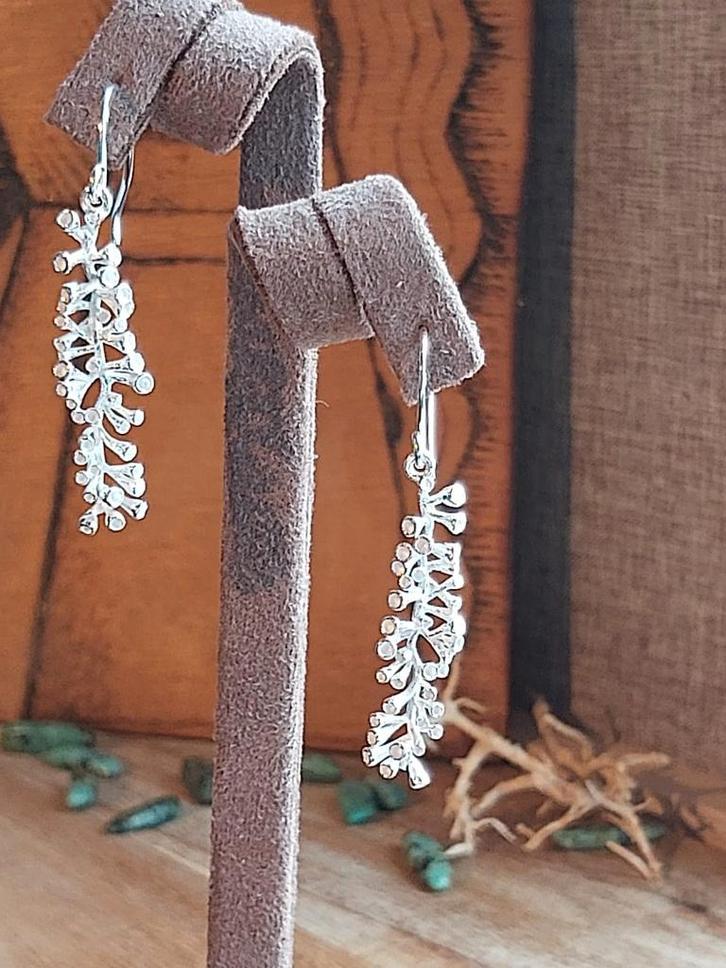 Finse stijl sterling zilveren handgemaakte art oorbellen, Sieraden, Tassen en Uiterlijk, Oorbellen, Nieuw, Hangers, Zilver, Zilver