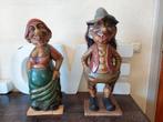 Houten Trollen uit Noorwegen / Man & Vrouw / Vintage, Ophalen of Verzenden