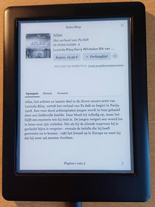 Kobo Glo HD eReader 6"/4GB/Wifi/Touch zwart, Computers en Software, E-readers, Gebruikt, 6 inch of minder, 4 GB of minder, Touchscreen