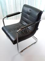 vintage Crack by Machalke fauteuil  zwart leer, Huis en Inrichting, Metaal, Minder dan 75 cm, Vintage, Zo goed als nieuw