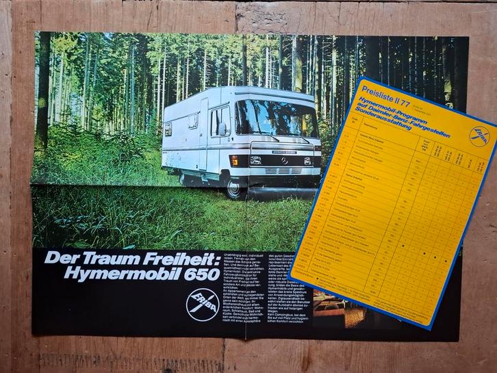 Mercedes-Benz Hymermobil 650 folder - 1977, Boeken, Auto's | Folders en Tijdschriften, Zo goed als nieuw, Mercedes, Ophalen of Verzenden