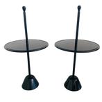 Set vintage Giacomo Castiglioni bijzettafels Achille & Pier, Minder dan 55 cm, Gebruikt, Metaal of Aluminium, Rond