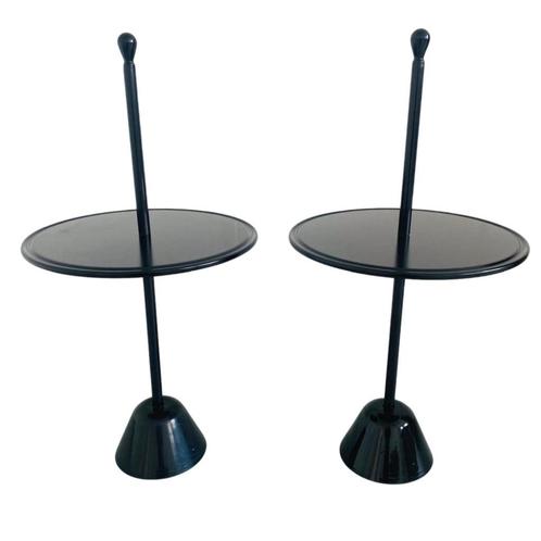 Set vintage Giacomo Castiglioni bijzettafels Achille & Pier, Huis en Inrichting, Tafels | Bijzettafels, Gebruikt, Rond, 60 cm of meer