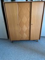 Vintage houten kledingkast, Ophalen, Gebruikt, 100 tot 150 cm, 150 tot 200 cm