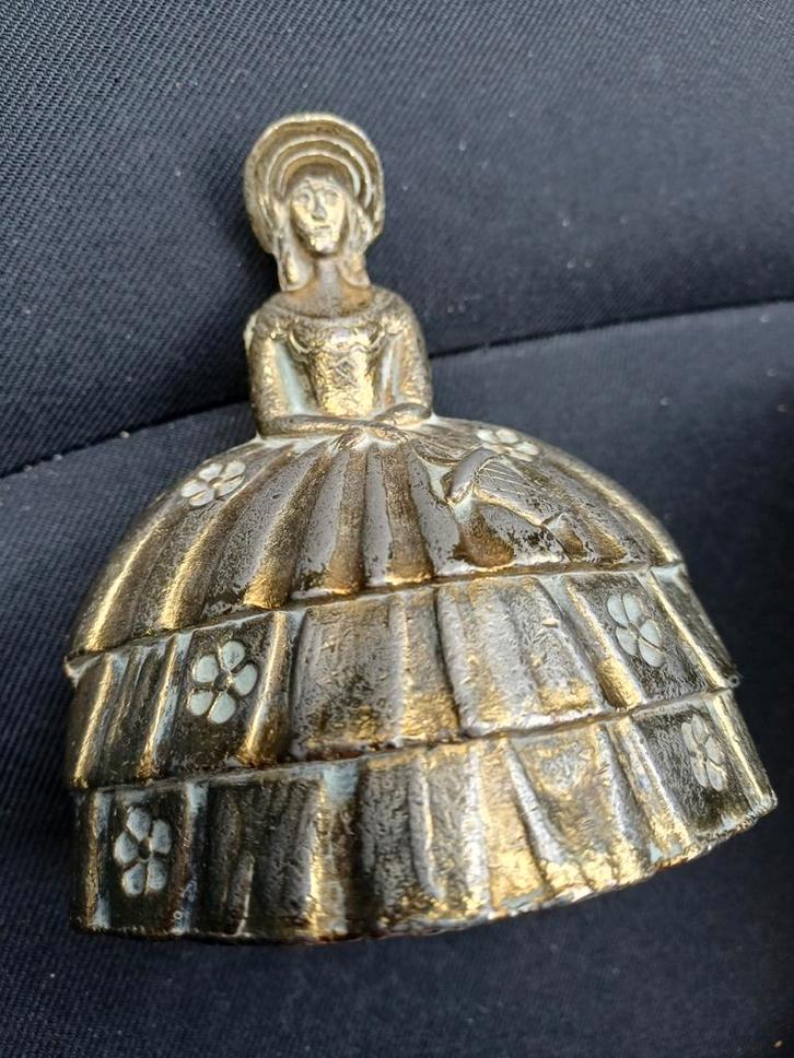 Antieke Franse Tafelbel - Brocante Cloche kerst, Antiek en Kunst, Antiek | Koper en Brons, Ophalen of Verzenden