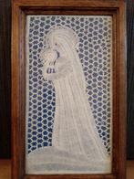 Groot antieke  kantwerk in houten. Echt kant!!, Verzenden