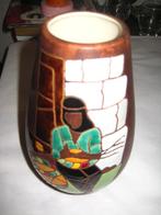 vaas met ingelegde voorstelling terramos holland handpainted, Antiek en Kunst, Ophalen of Verzenden