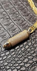 Prachtige kogel 14k gouden hanger met zirkonia steen, Sieraden, Tassen en Uiterlijk, Ophalen of Verzenden, Nieuw, Goud, Goud