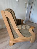 klassiek fauteuil / stoel, licht eiken stof., Huis en Inrichting, Fauteuils, Ophalen, Gebruikt, Hout