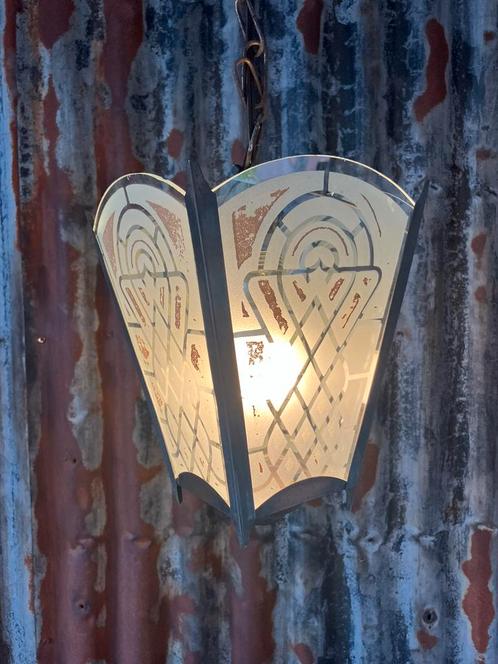 Hanglamp lantaarn antiek brocante, Antiek en Kunst, Antiek | Lampen, Ophalen of Verzenden