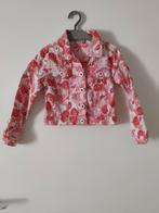 Denim jacket Spijkerjas rood roze wit bloemenprint 98-104 al, Kinderen en Baby's, Kinderkleding | Maat 98, Ophalen of Verzenden
