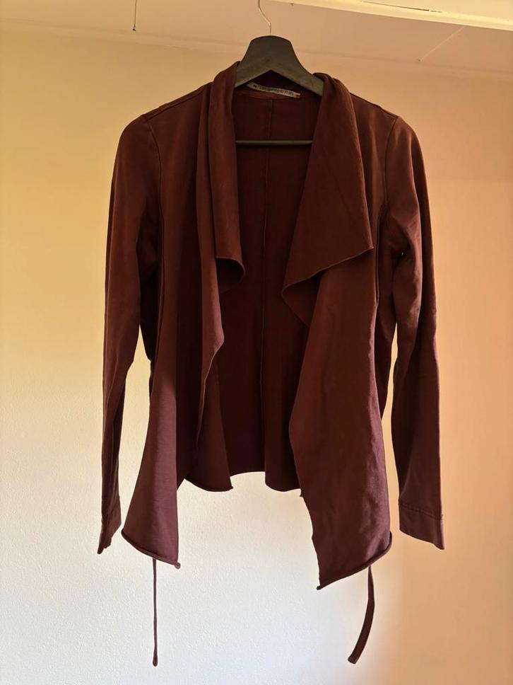 Wijnrood open vallend jasje/vestje van cora Kemperman maat M, Kleding | Dames, Jasjes, Kostuums en Pakken, Zo goed als nieuw, Jasje